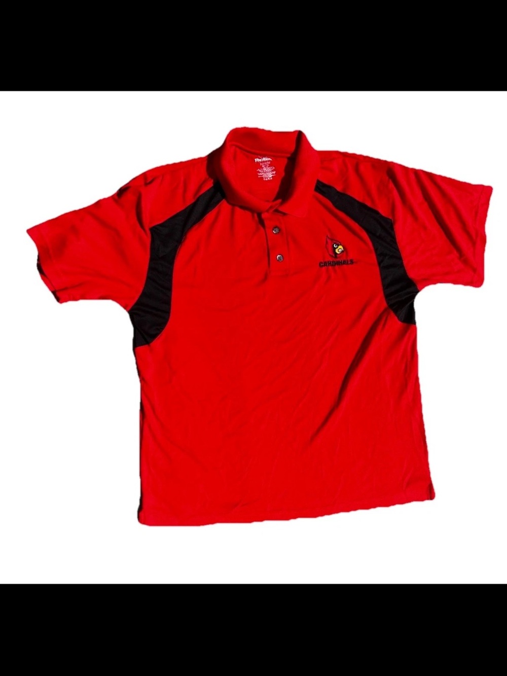 Pro Edge Louisville Cardinals NCAA Polo Shirt Men's Size LBlack&Red